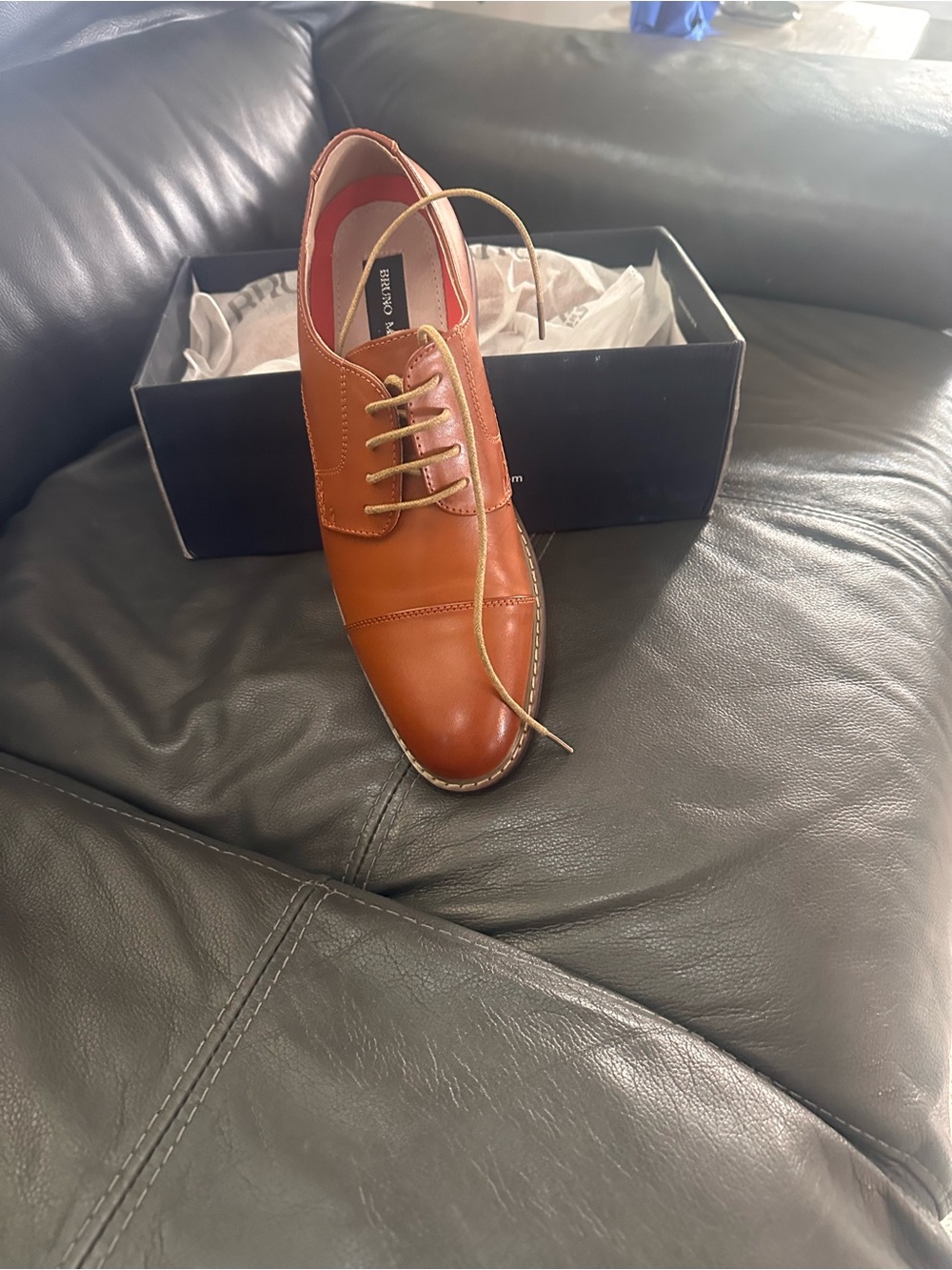 Men's Classic Lace-Up Leather Oxford - Brown